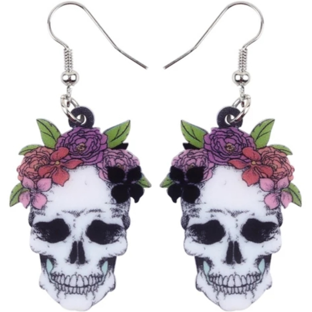 Skull Earrings. Calavera. Dia de muertos Punk Rock